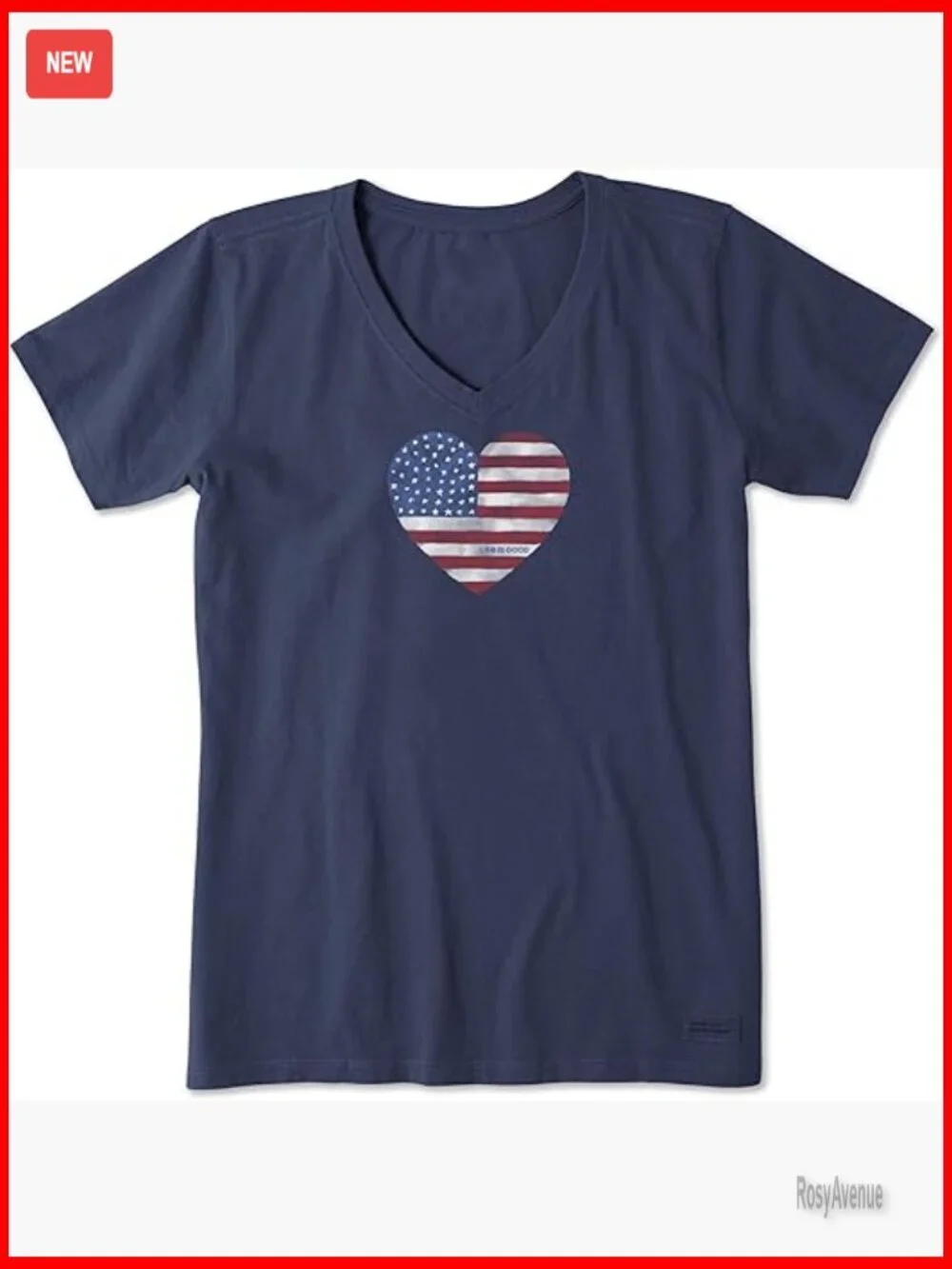 Short Sleeve V-Neck Graphic T-Shirt Classic Fit Cotton Jersey